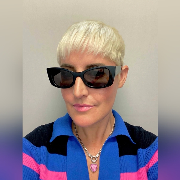 NEW SAINT LAURENT BLACK WOMEN SL593 001 BROWN SUNGLASSES SL 593 - Picture 2 of 6